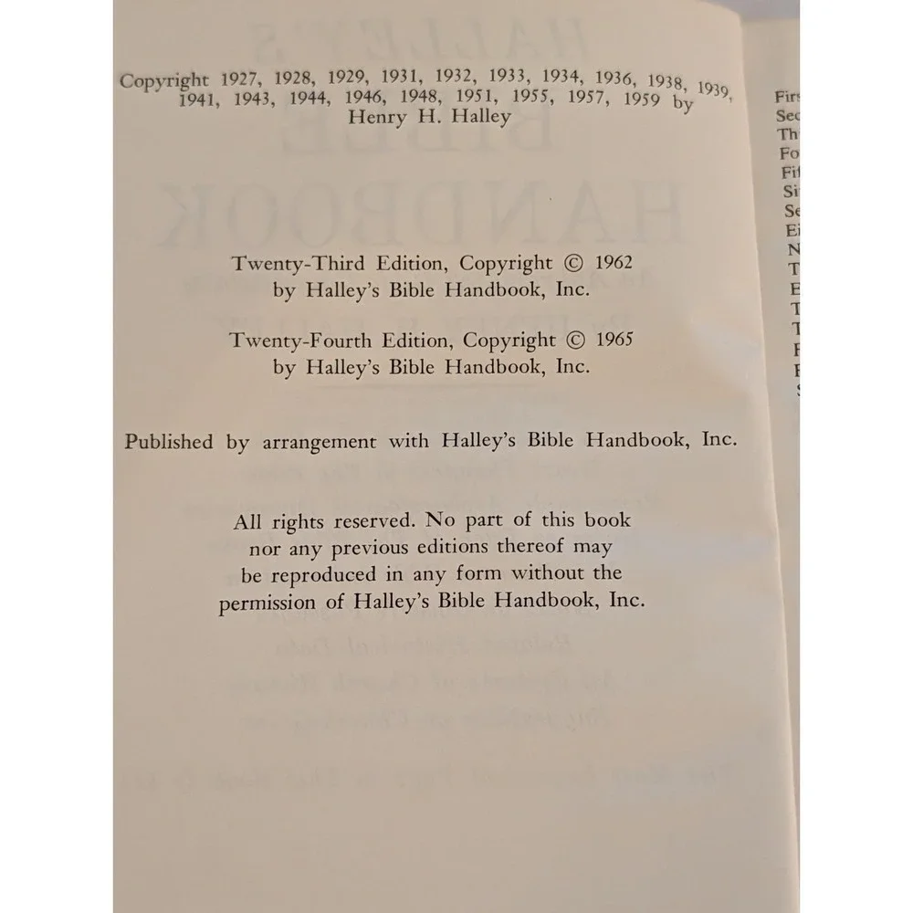 Halley's Bible Handbook New Revised Edition 1965 Hardcover Christian Resources